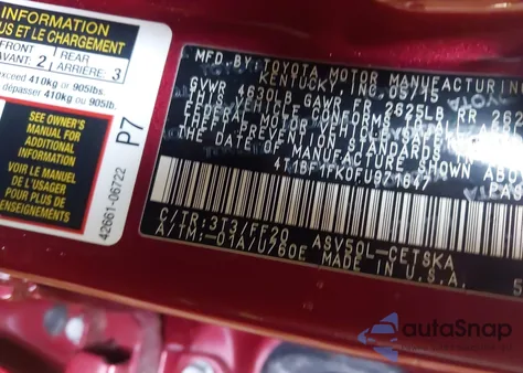 2015 Toyota Camry Se from USA, damaged, VIN 4T1BF1FK0FU971647